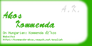 akos kommenda business card